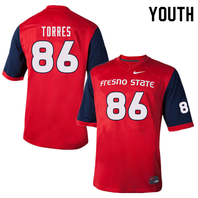 Youth #86 Jared Torres Fresno State Bulldogs College Football Jerseys Sale-Red - Click Image to Close